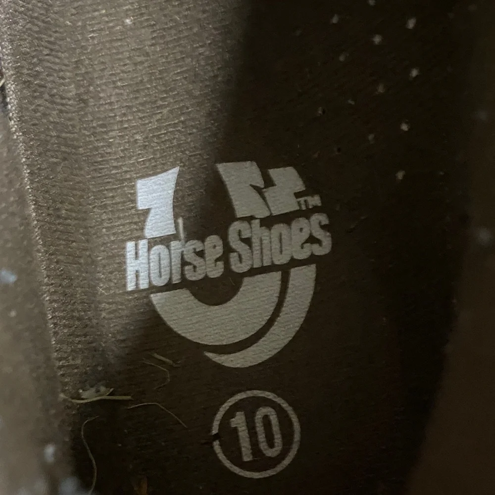 Horse Shoes Brown Leather athletic Roper Boots size 10 - Picture 13 of 13